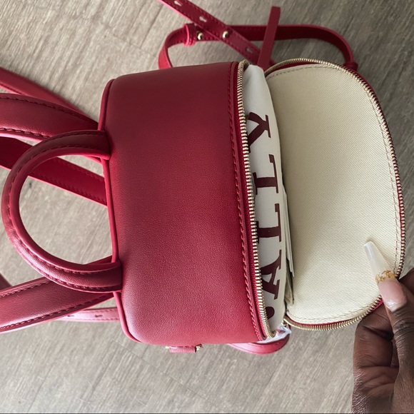 Bally Akira Red Leather Designer Backpack Bag New - Picture 2 of 4